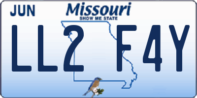 MO license plate LL2F4Y