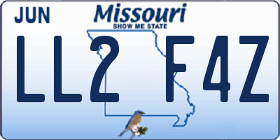 MO license plate LL2F4Z