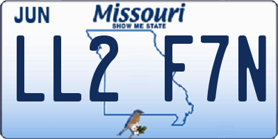MO license plate LL2F7N