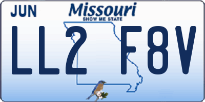 MO license plate LL2F8V