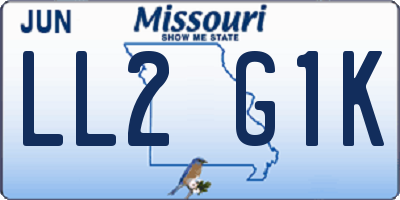 MO license plate LL2G1K