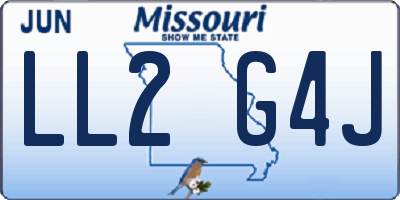 MO license plate LL2G4J