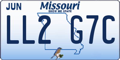 MO license plate LL2G7C