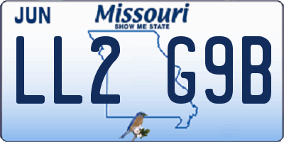 MO license plate LL2G9B