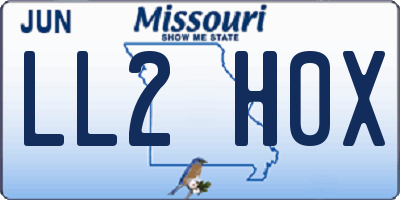 MO license plate LL2H0X