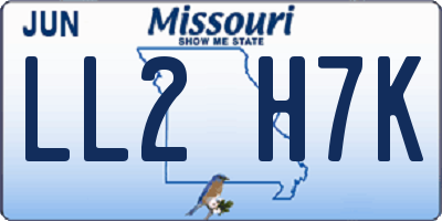 MO license plate LL2H7K