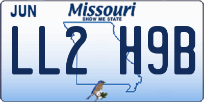 MO license plate LL2H9B