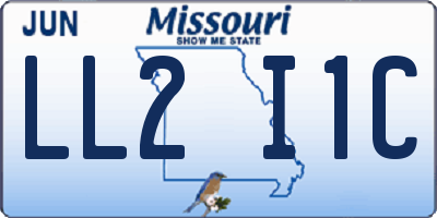 MO license plate LL2I1C