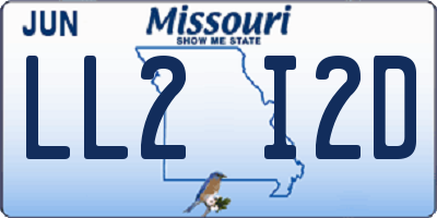 MO license plate LL2I2D