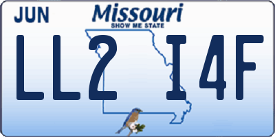 MO license plate LL2I4F