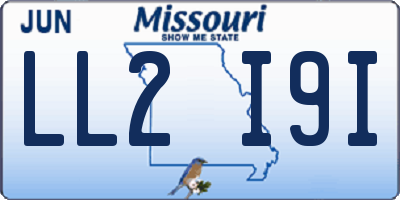 MO license plate LL2I9I