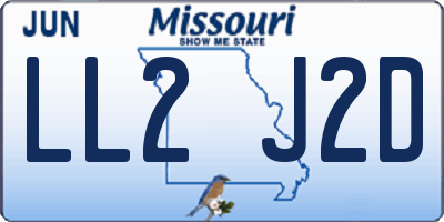 MO license plate LL2J2D