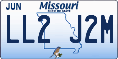 MO license plate LL2J2M