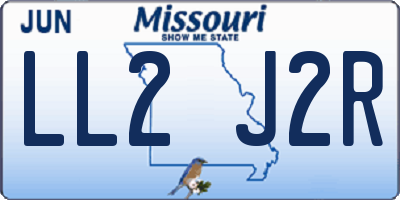 MO license plate LL2J2R