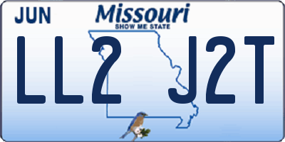 MO license plate LL2J2T