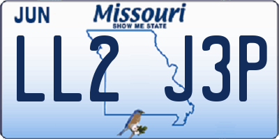 MO license plate LL2J3P
