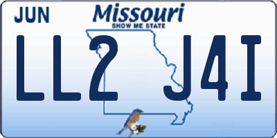 MO license plate LL2J4I