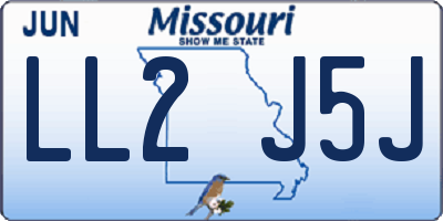 MO license plate LL2J5J