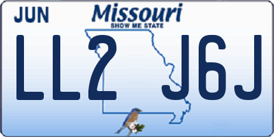 MO license plate LL2J6J
