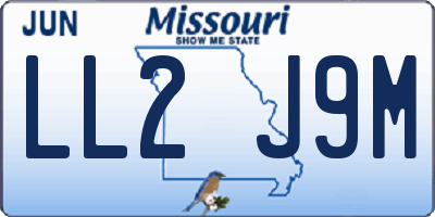 MO license plate LL2J9M