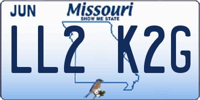 MO license plate LL2K2G