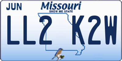 MO license plate LL2K2W