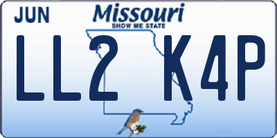 MO license plate LL2K4P