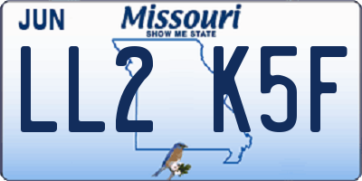 MO license plate LL2K5F