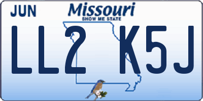 MO license plate LL2K5J