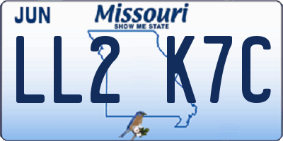 MO license plate LL2K7C