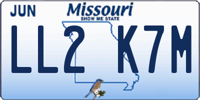 MO license plate LL2K7M