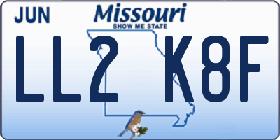 MO license plate LL2K8F