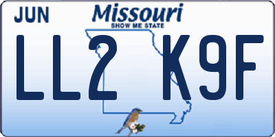 MO license plate LL2K9F