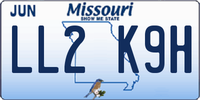 MO license plate LL2K9H