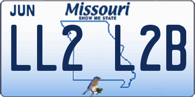 MO license plate LL2L2B