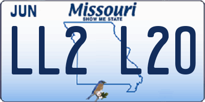 MO license plate LL2L2O