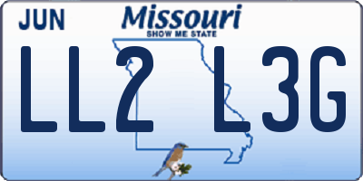 MO license plate LL2L3G