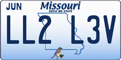 MO license plate LL2L3V