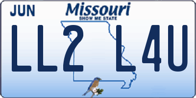 MO license plate LL2L4U