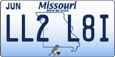 MO license plate LL2L8I
