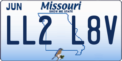 MO license plate LL2L8V