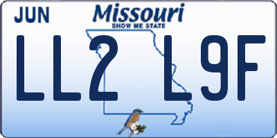 MO license plate LL2L9F