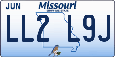 MO license plate LL2L9J