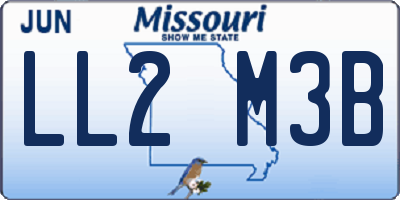 MO license plate LL2M3B