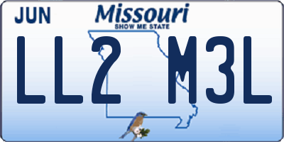 MO license plate LL2M3L