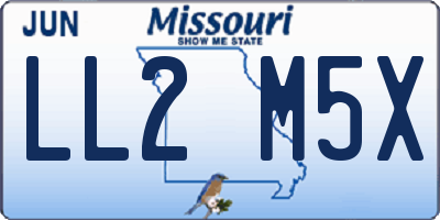 MO license plate LL2M5X