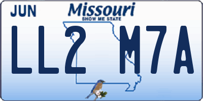 MO license plate LL2M7A