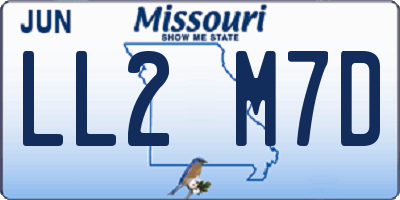MO license plate LL2M7D