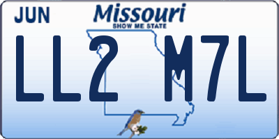 MO license plate LL2M7L