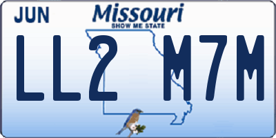 MO license plate LL2M7M